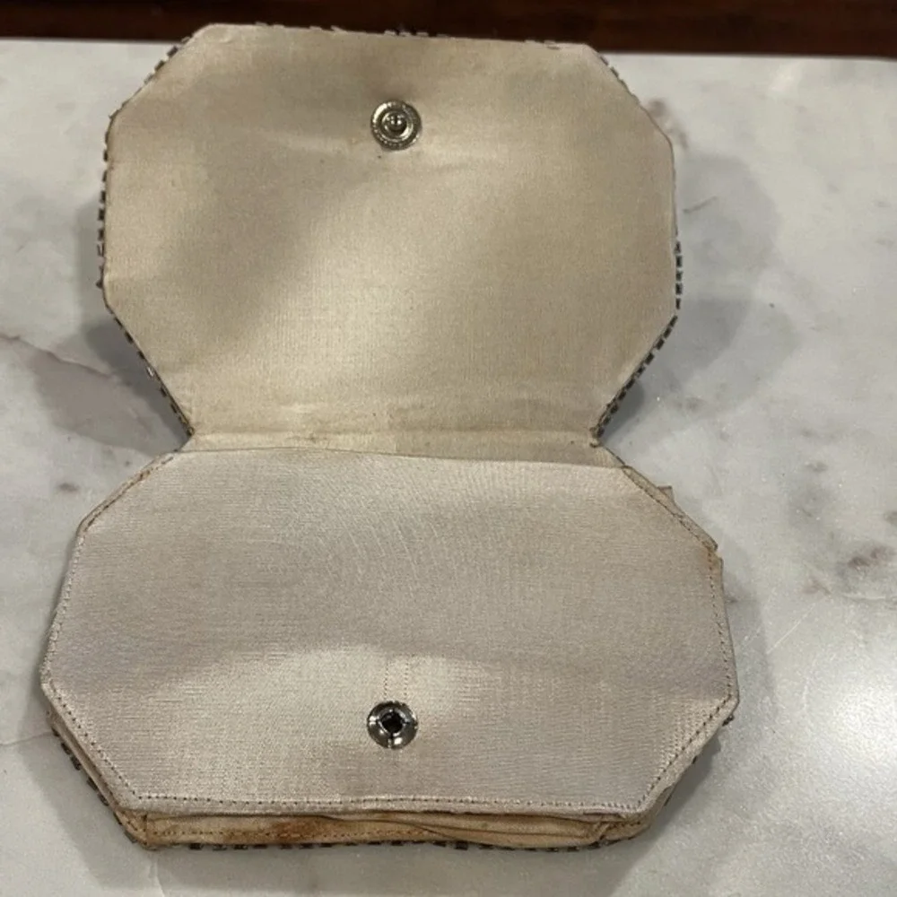 Vintage 1950s Sequin Evening Clutch Purse w/ Satin Lining & Mirror‎ – Bronze